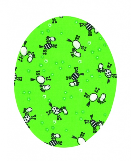 Nažehľovacie záplaty oválky s potlačou - koníci zelení